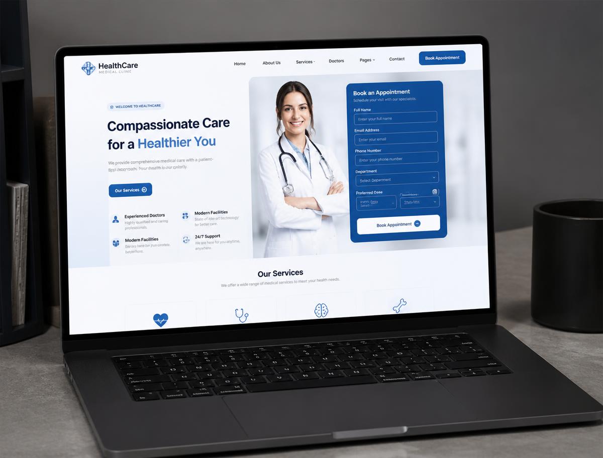 Modelo de site: HealthCare — Clínica & Consultório